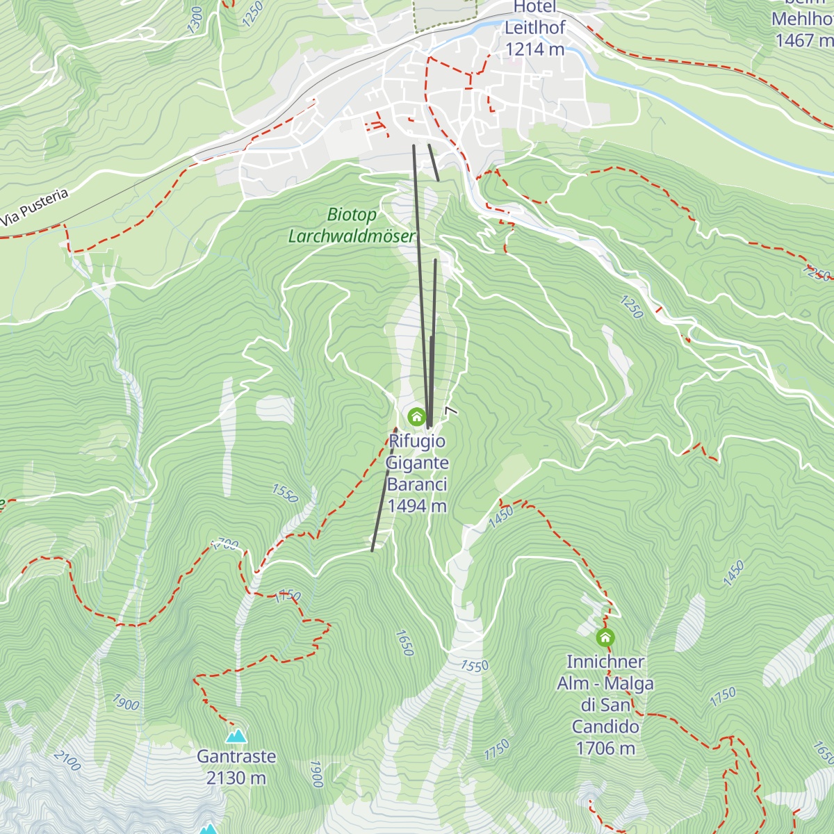 Rifugio Gigante Baranci map