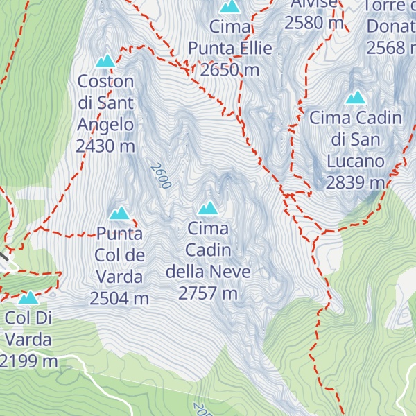 Map of Cima Cadin della Neve