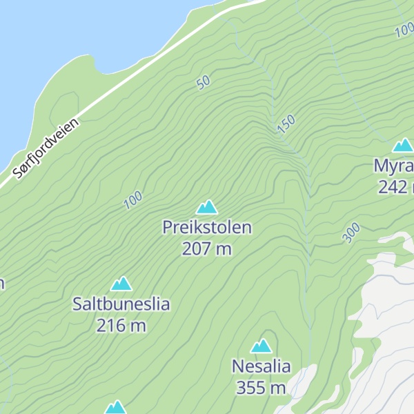 Map of Preikstolen