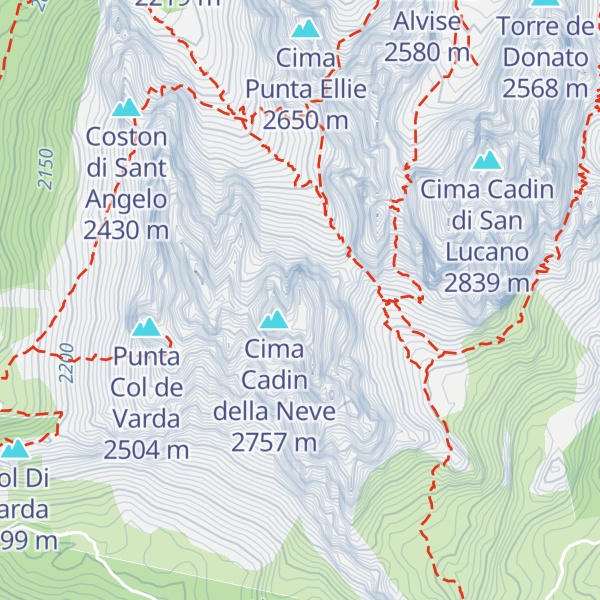 Map of Cima Antonio Giovanni