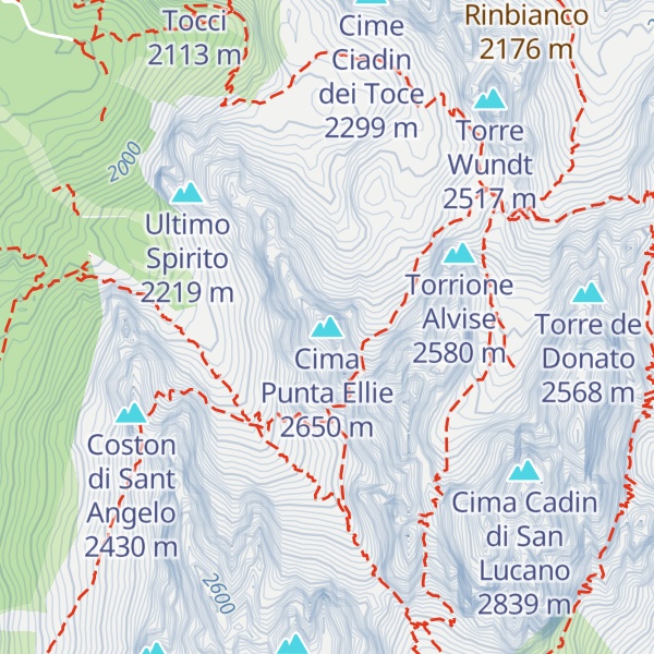 Map of Cima Punta Ellie