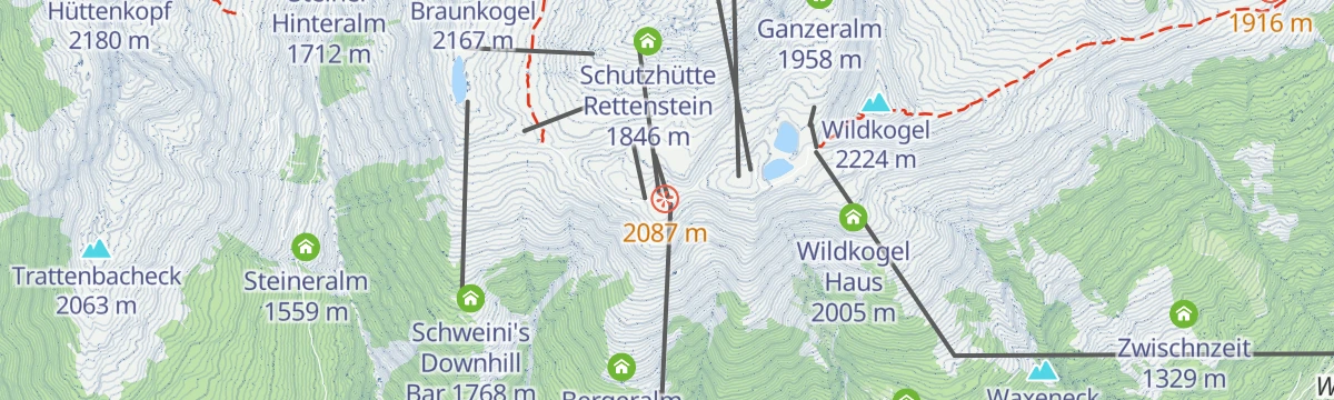 Map of the start of Etappe 9: Alpina Antica Trail | ET9: Wildkogelbahn - Hollersbach