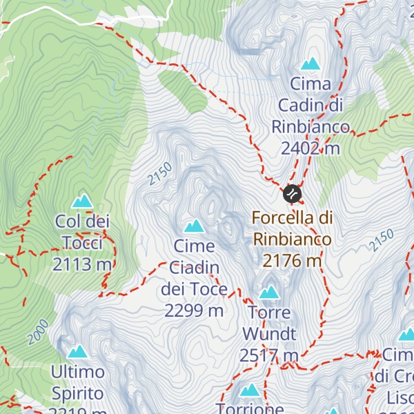 Map of Cadin dei Tocci Nord Ovest