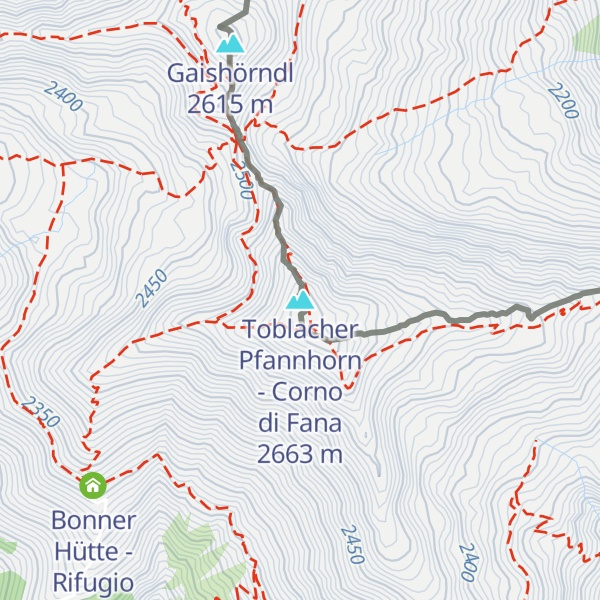 Map of Toblacher Pfannhorn - Corno di Fana