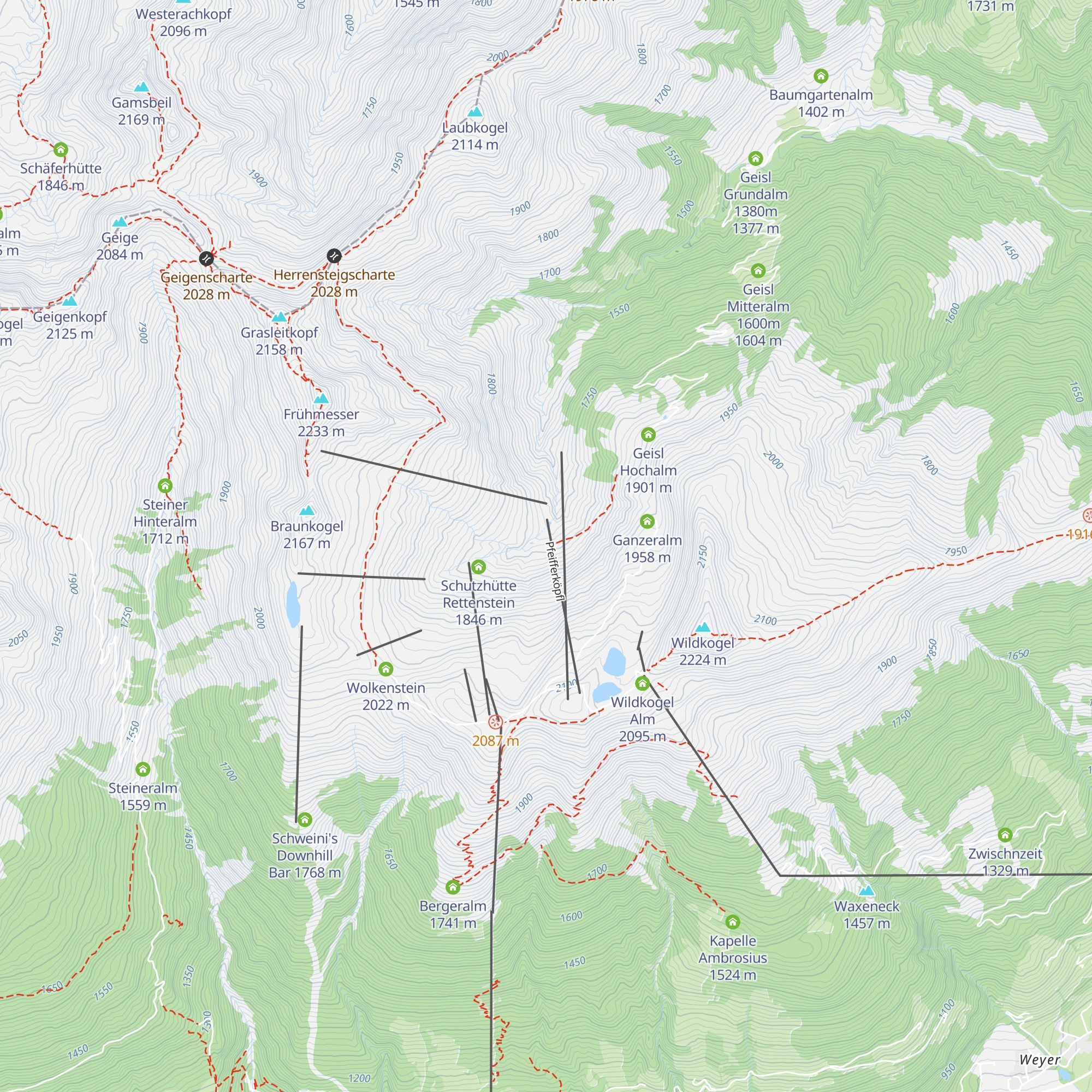 Fleckl Hochalm map