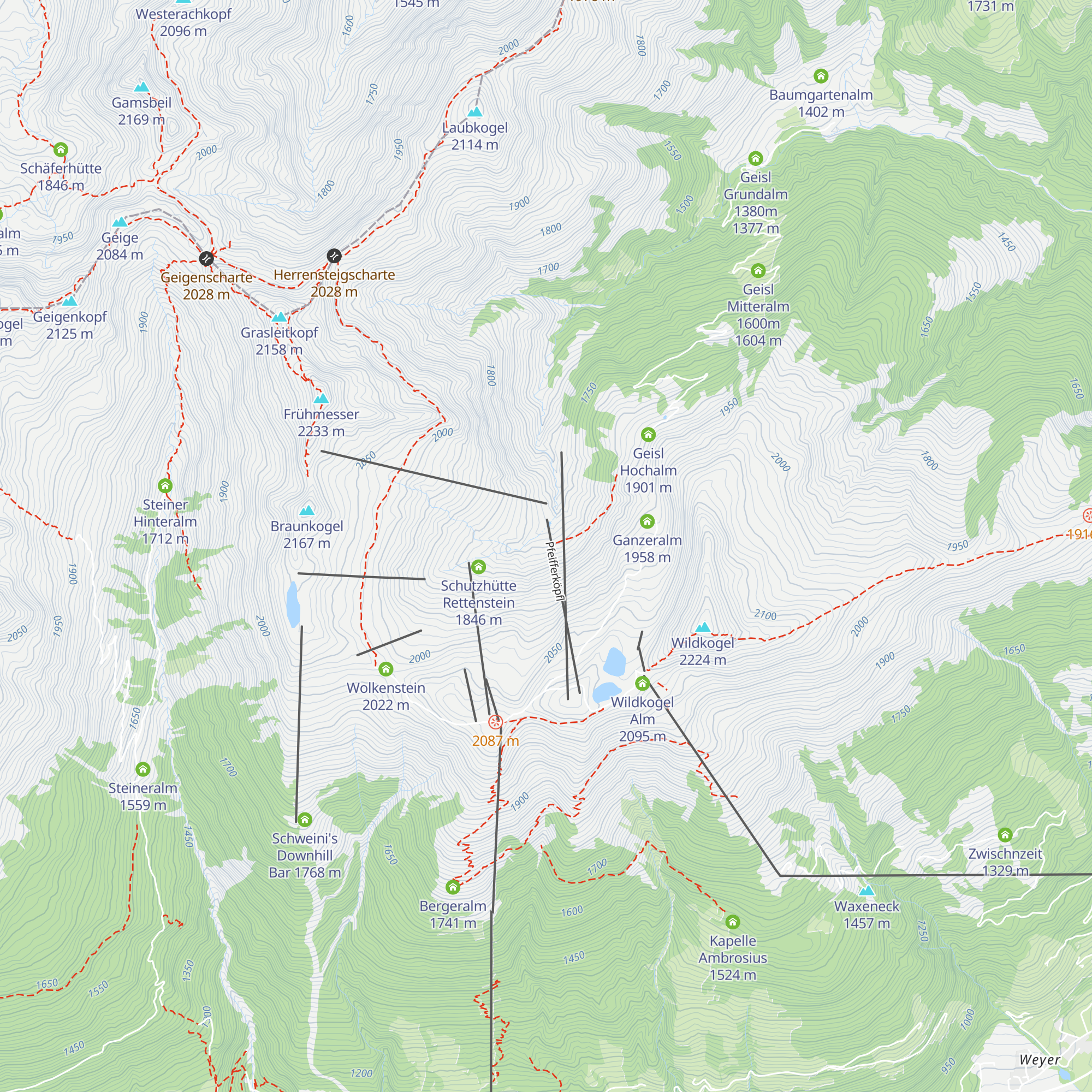 Fleckl Hochalm map