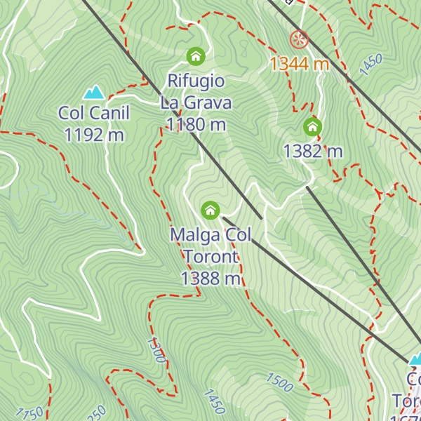 Map of Malga Col Toront