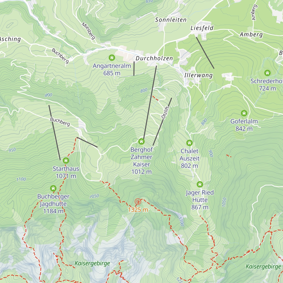 Berghof Zahmer Kaiser map