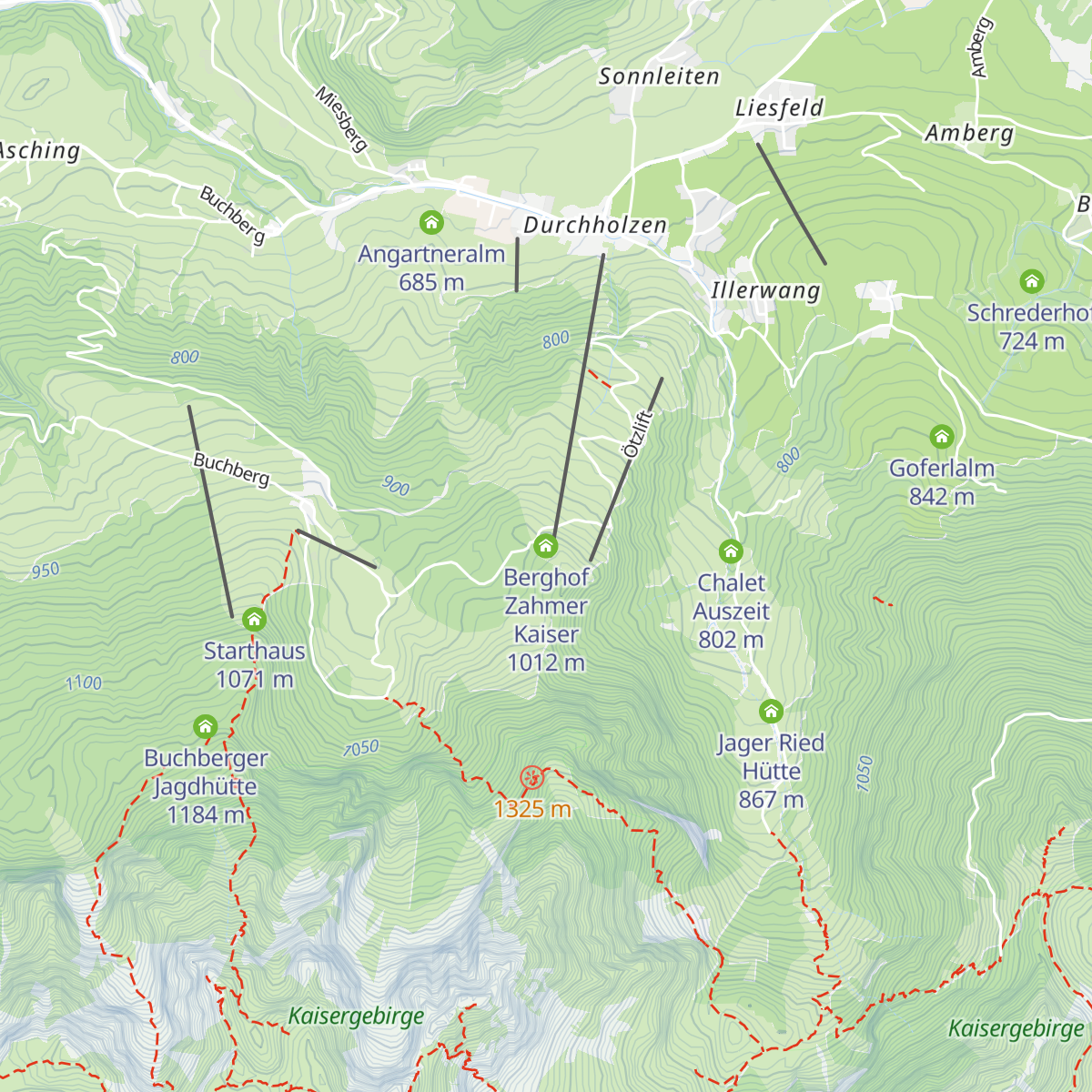 Berghof Zahmer Kaiser map