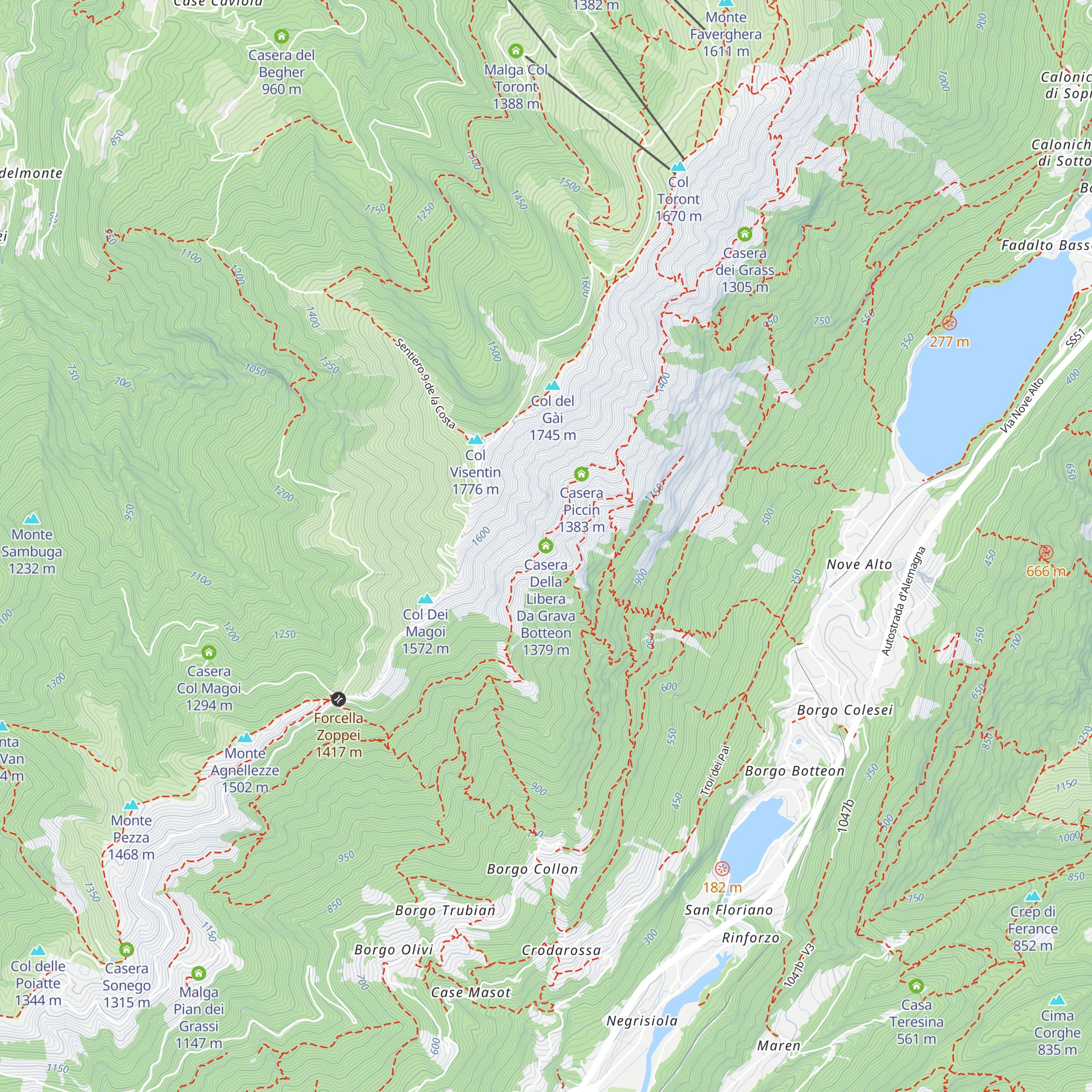 Casera Della Libera Da Grava Botteon map