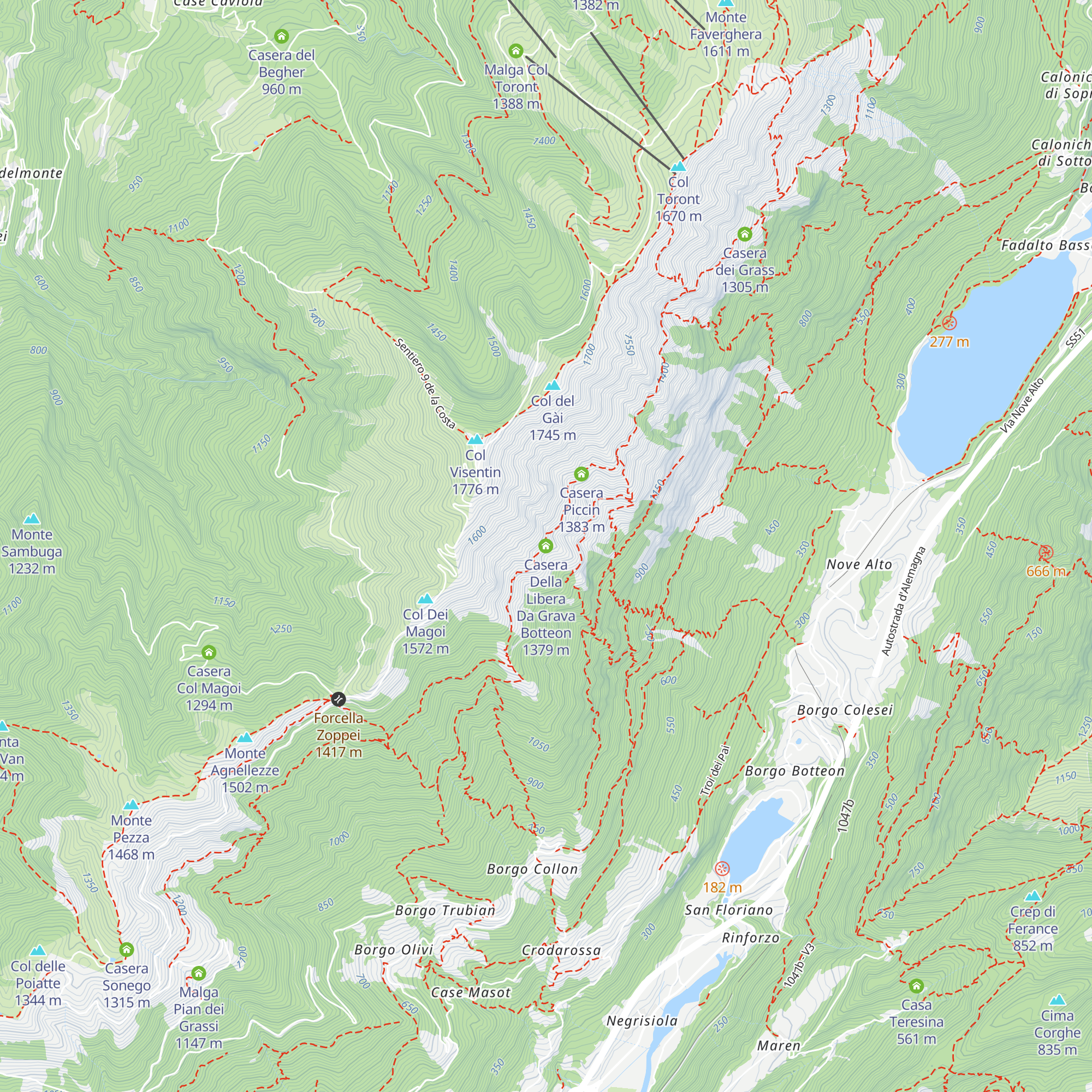 Casera Della Libera Da Grava Botteon map