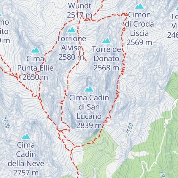 Map of Cima Cadin di San Lucano
