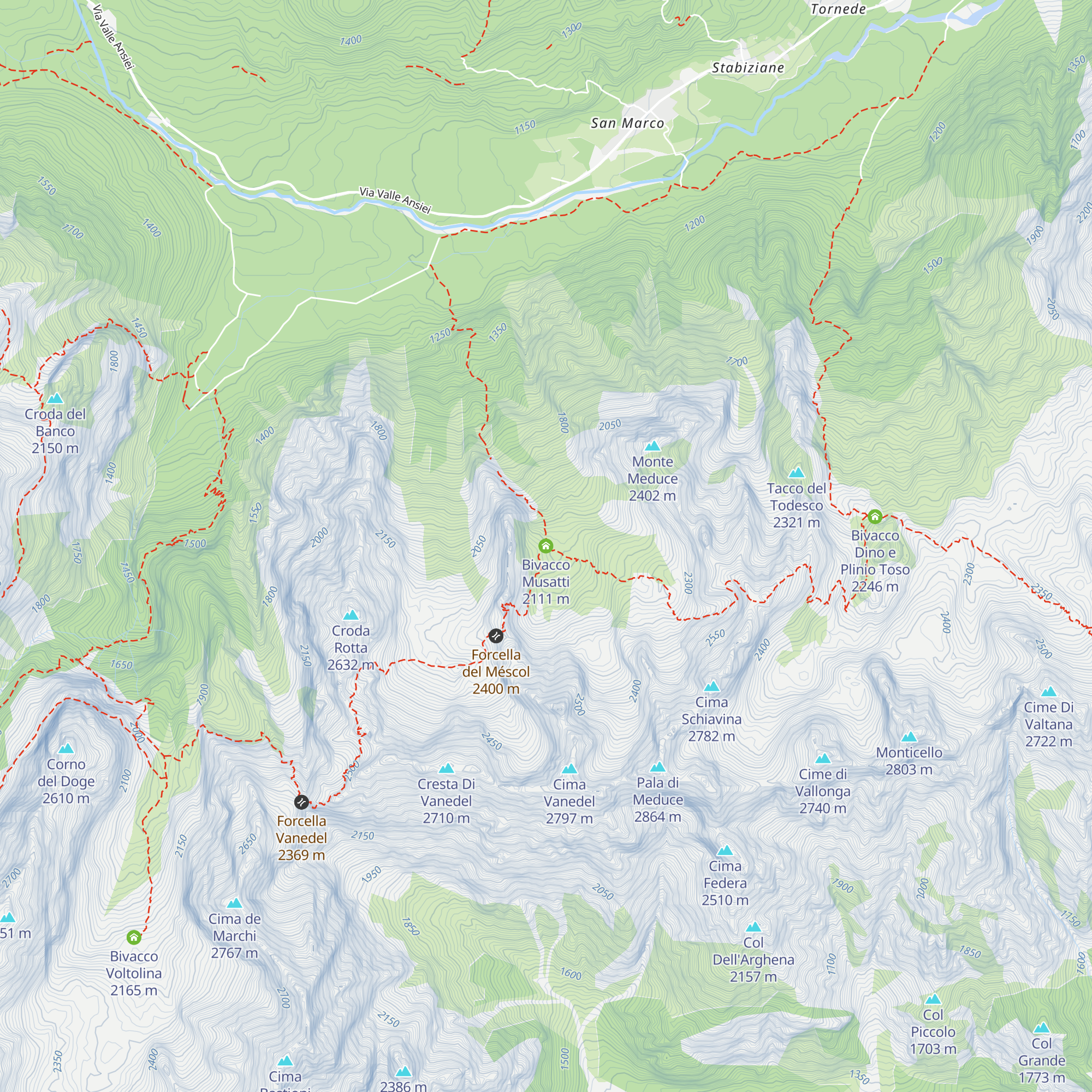 Bivacco Musatti map