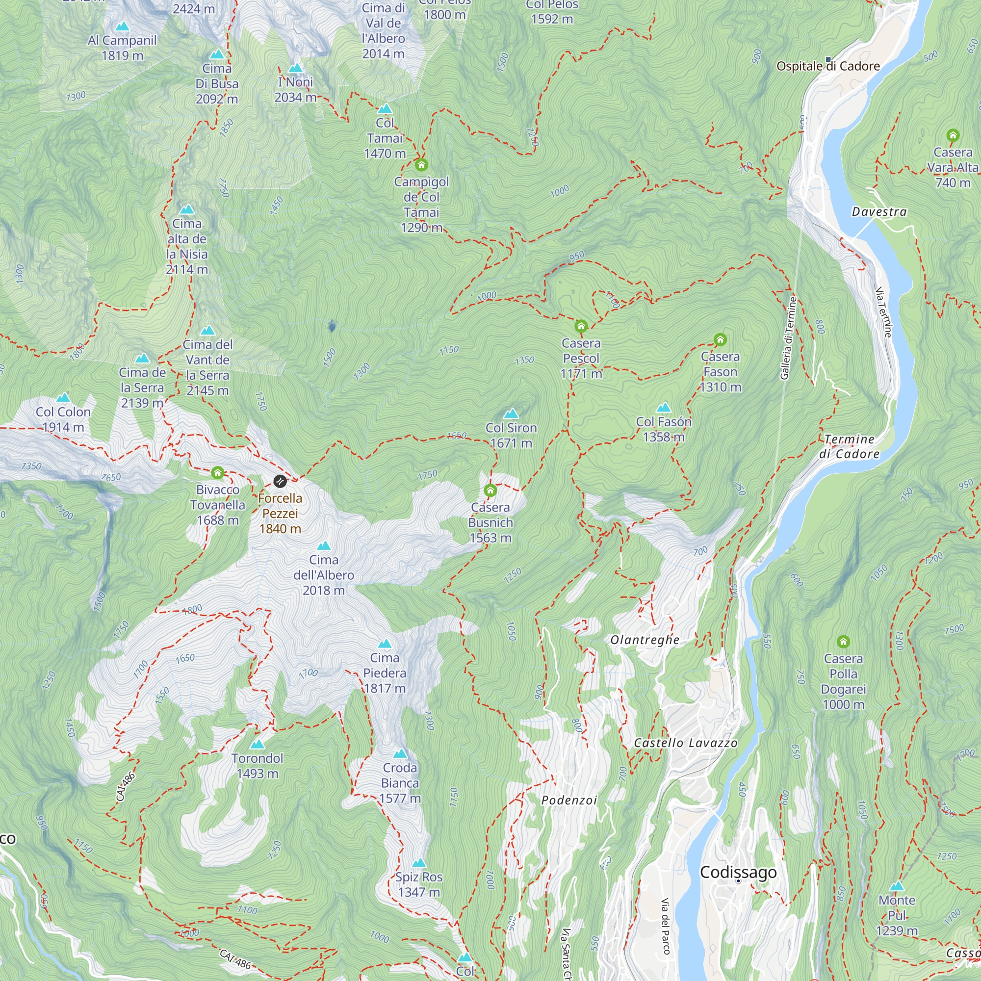 Casera Busnich map