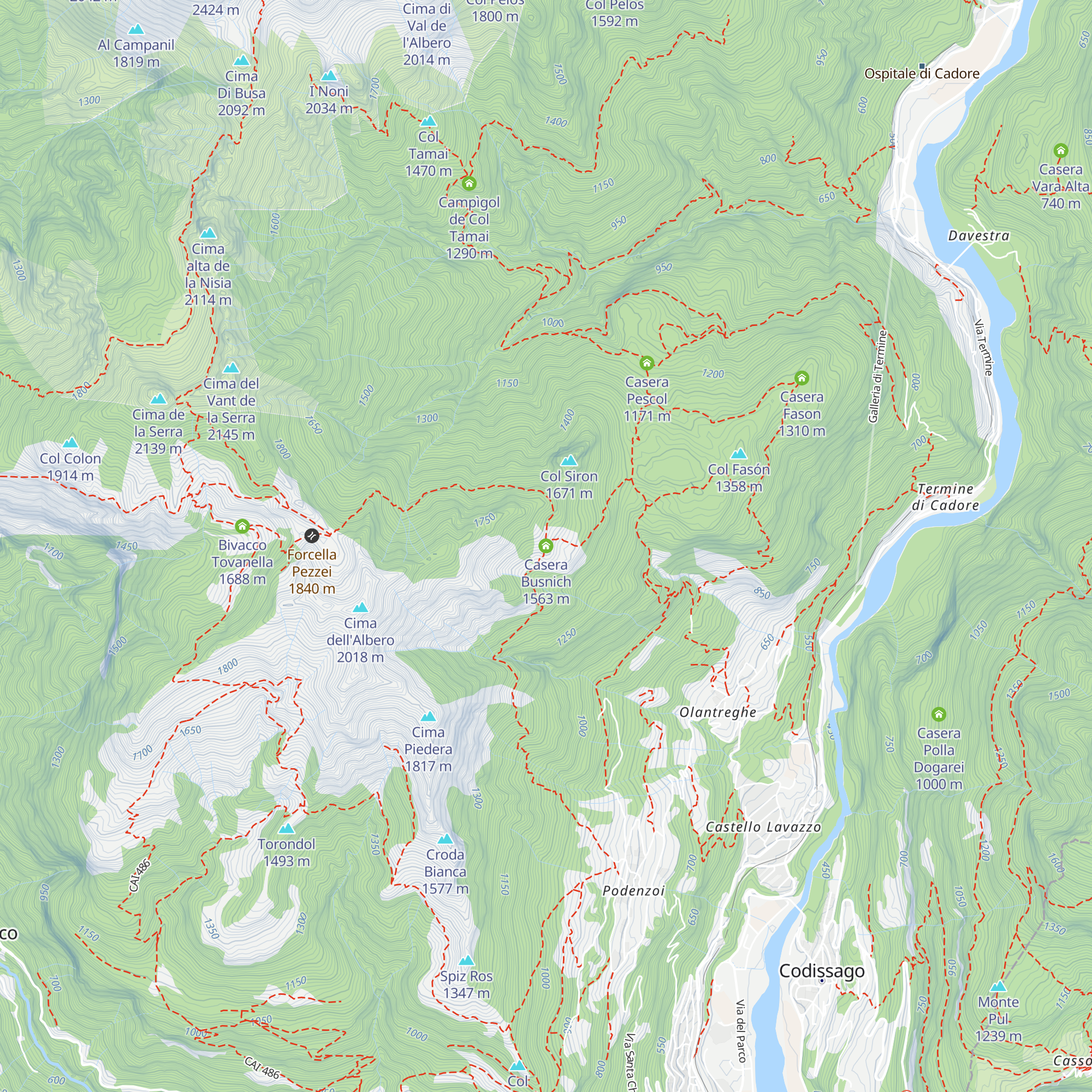 Casera Busnich map