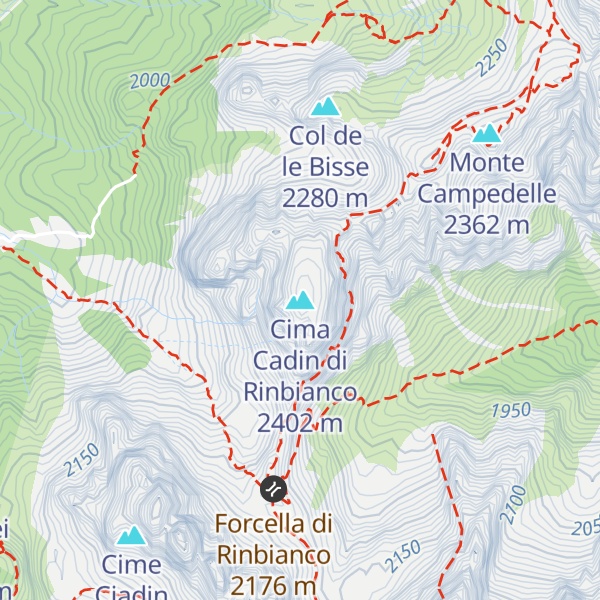 Map of Cima Cadin di Rinbianco