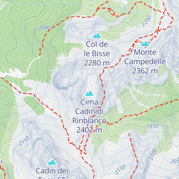 Map of Cima Ciadin dele Bisse