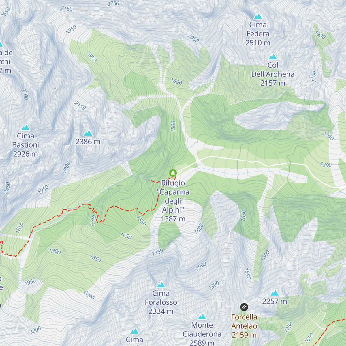 Rifugio "Capanna degli Alpini" map