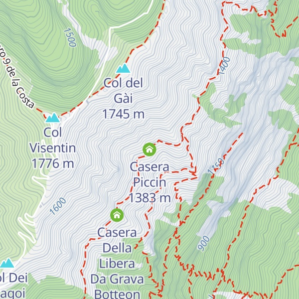 Map of Casera Piccin