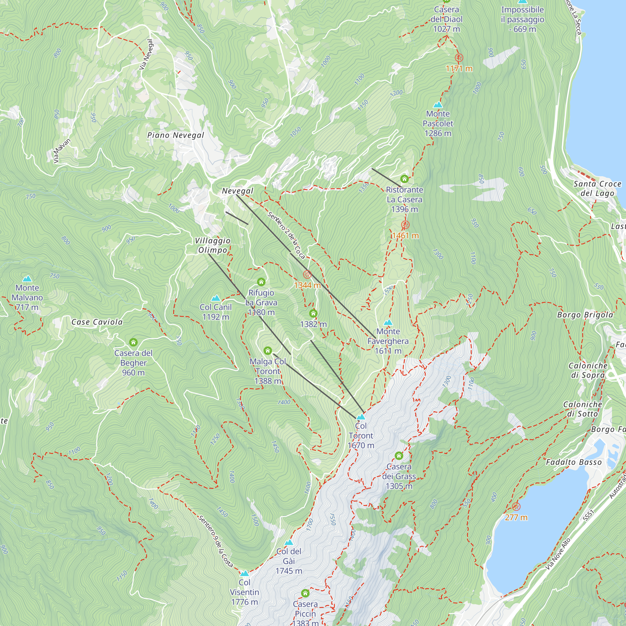 Casera Erte map