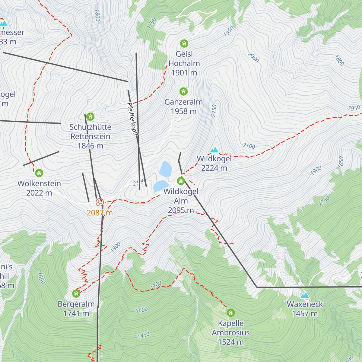 Wildkogel Alm map