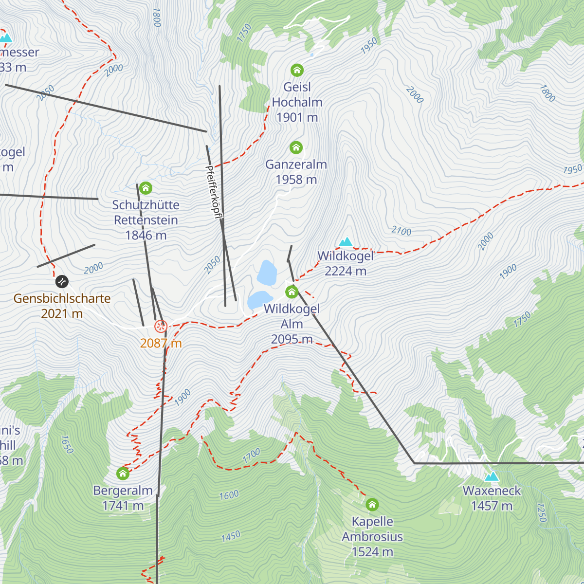 Wildkogel Alm map