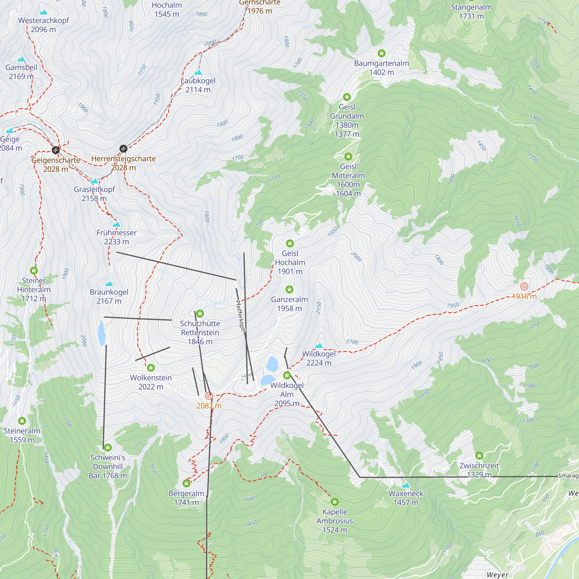 Ganzeralm map