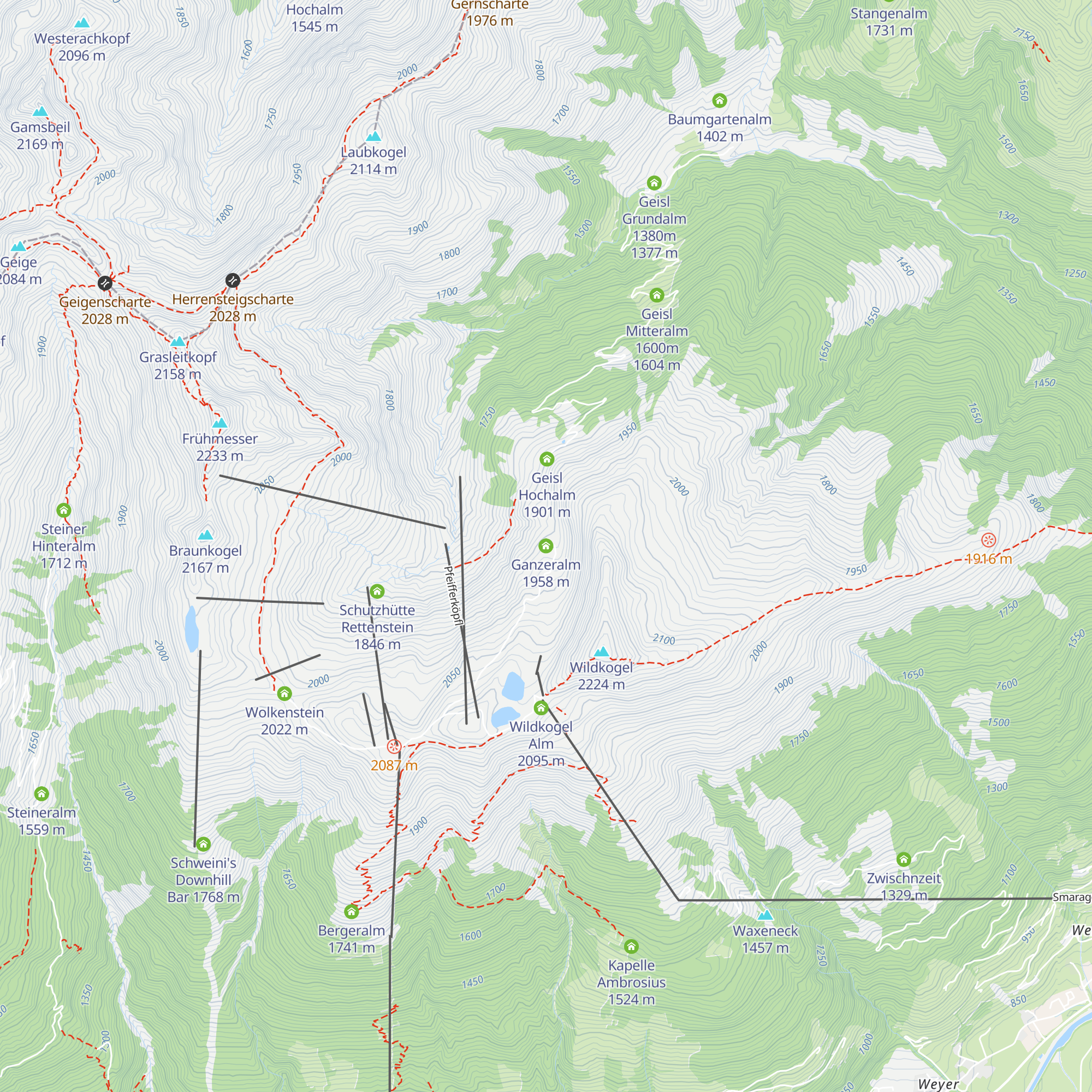 Ganzeralm map