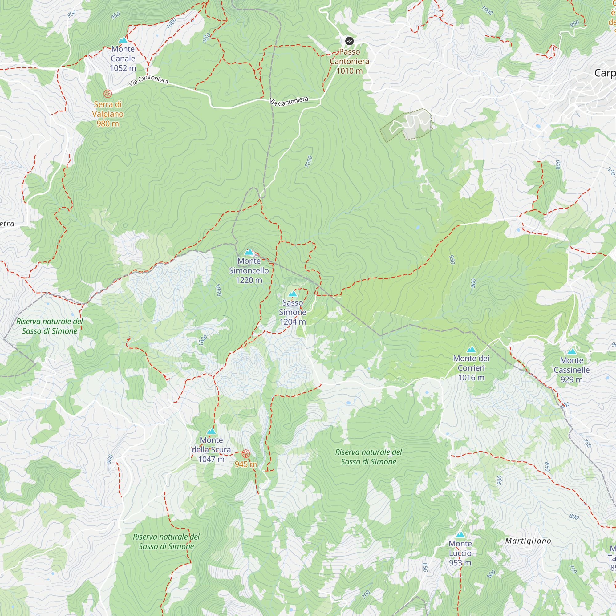 Bivacco Sasso di Simone map