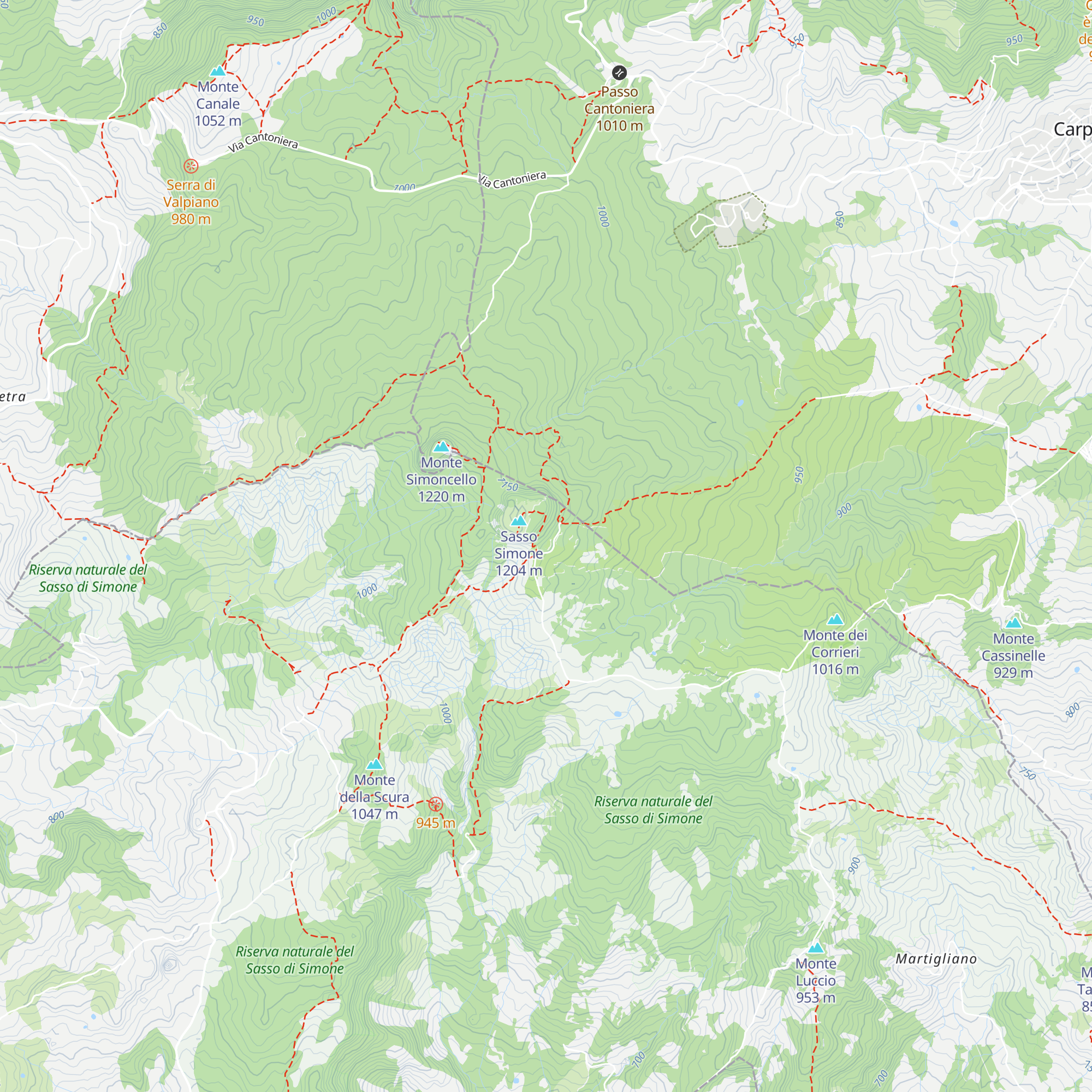 Bivacco Sasso di Simone map