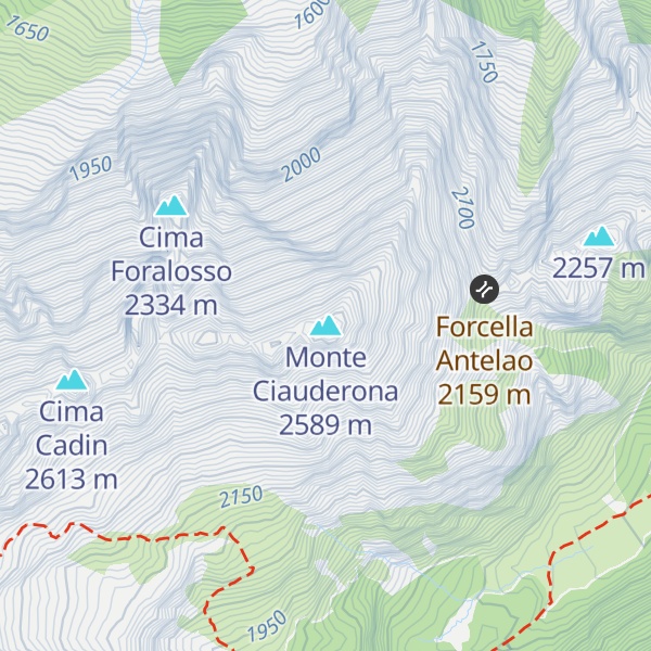 Map of Monte Ciauderona