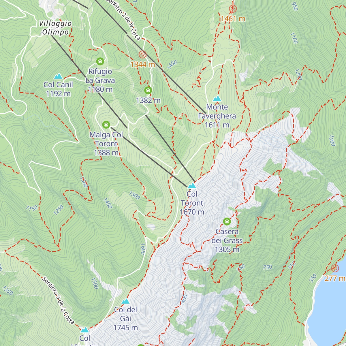Rifugio Bristot map