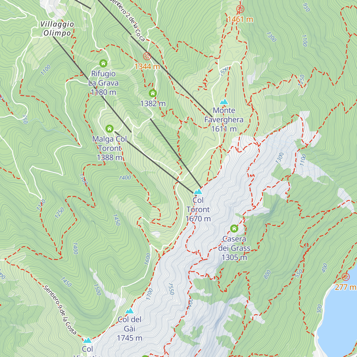Rifugio Bristot map