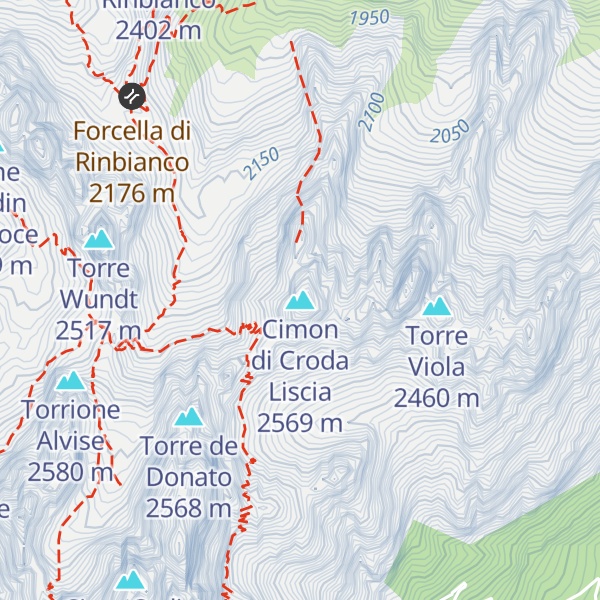 Map of Cimon di Croda Liscia
