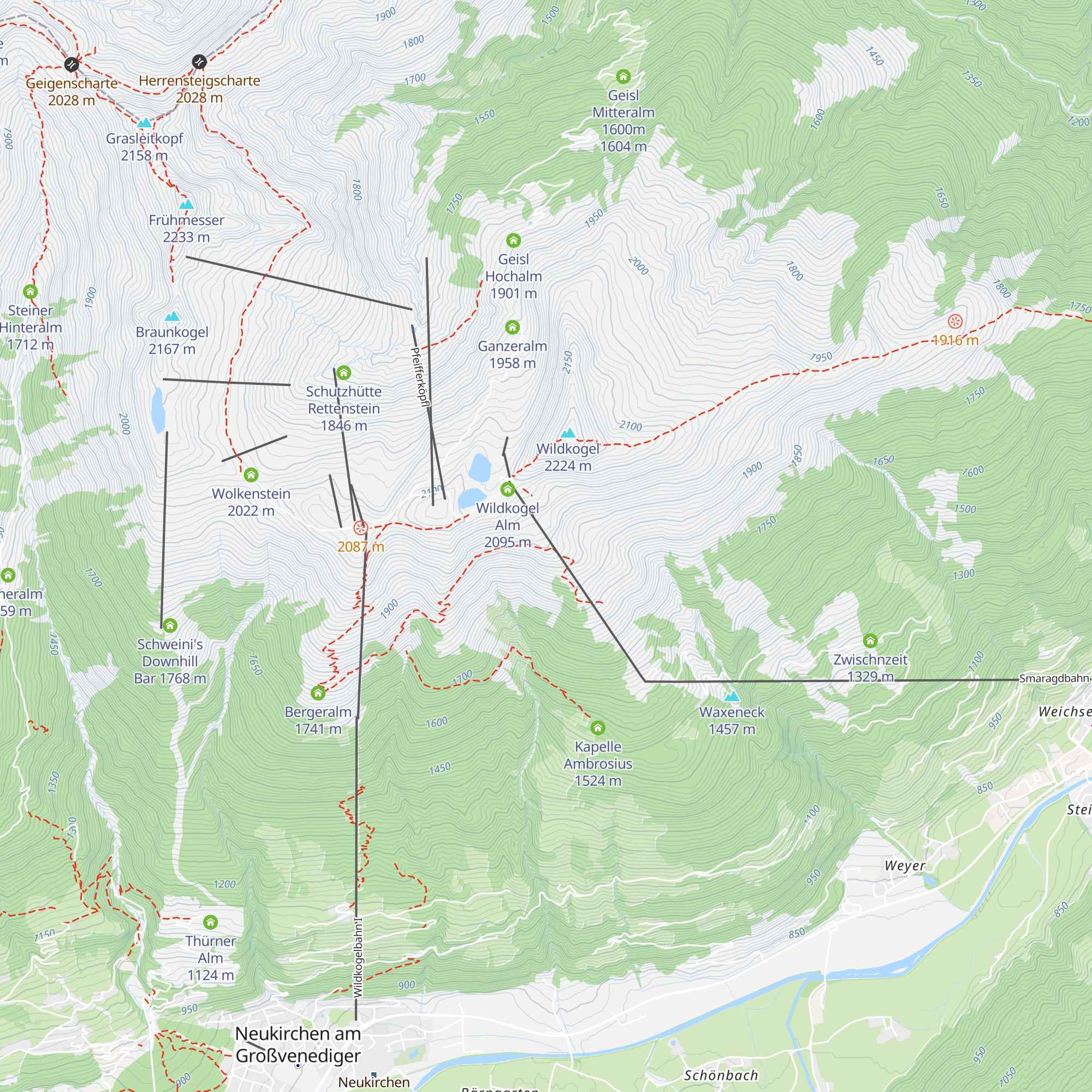 Wildkogel Haus map