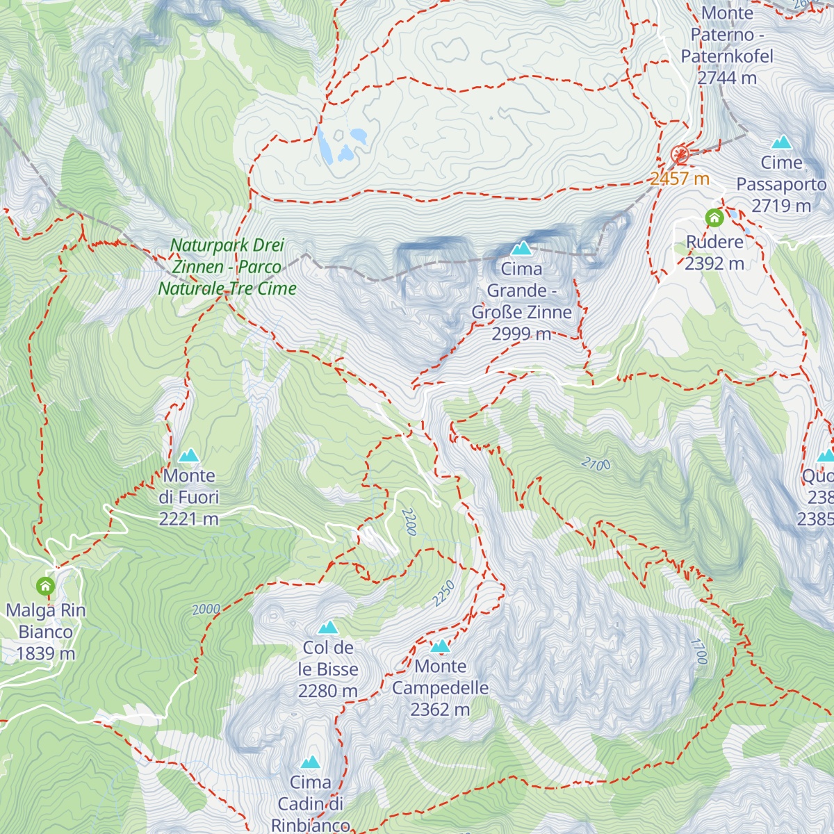 Rifugio Auronzo map