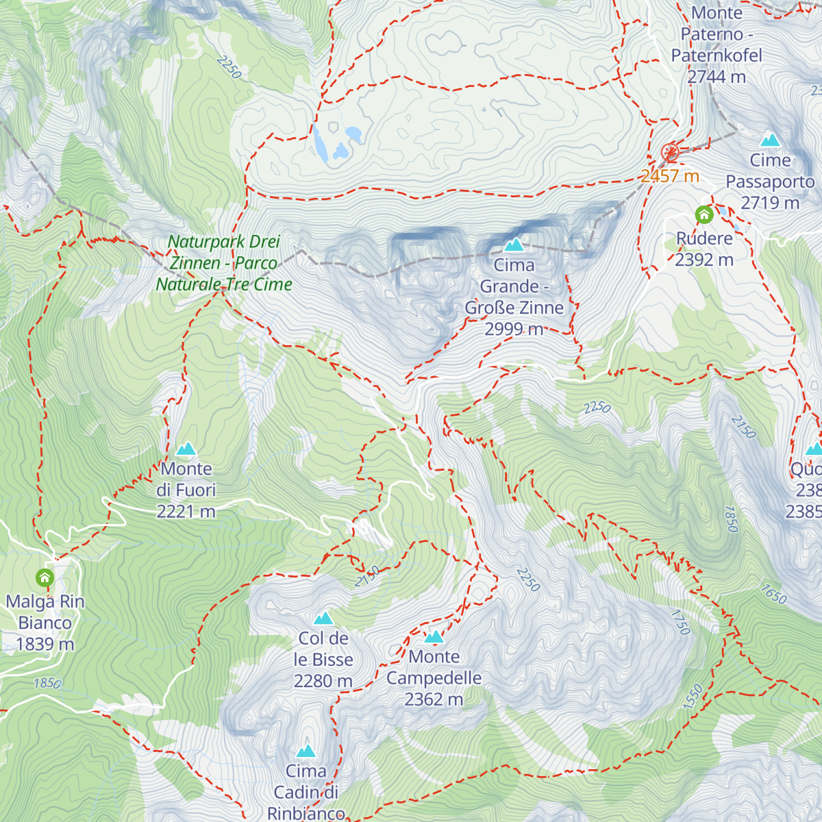 Rifugio Auronzo map