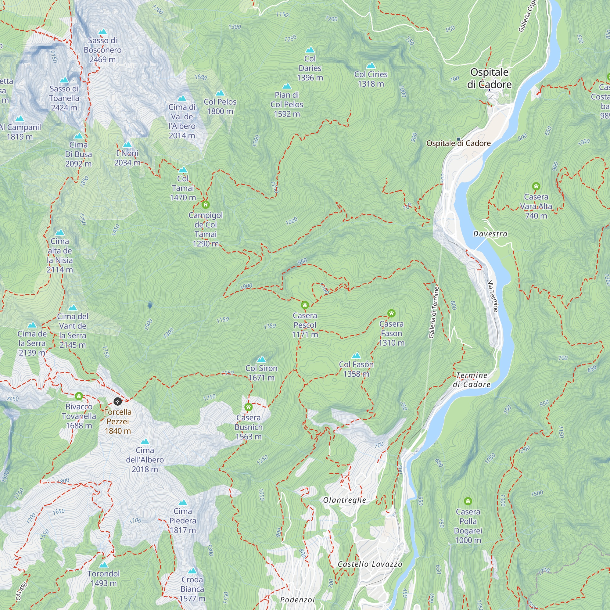Casera Pescol map