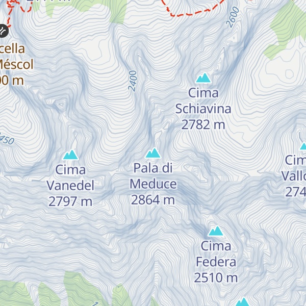 Map of Pala di Meduce