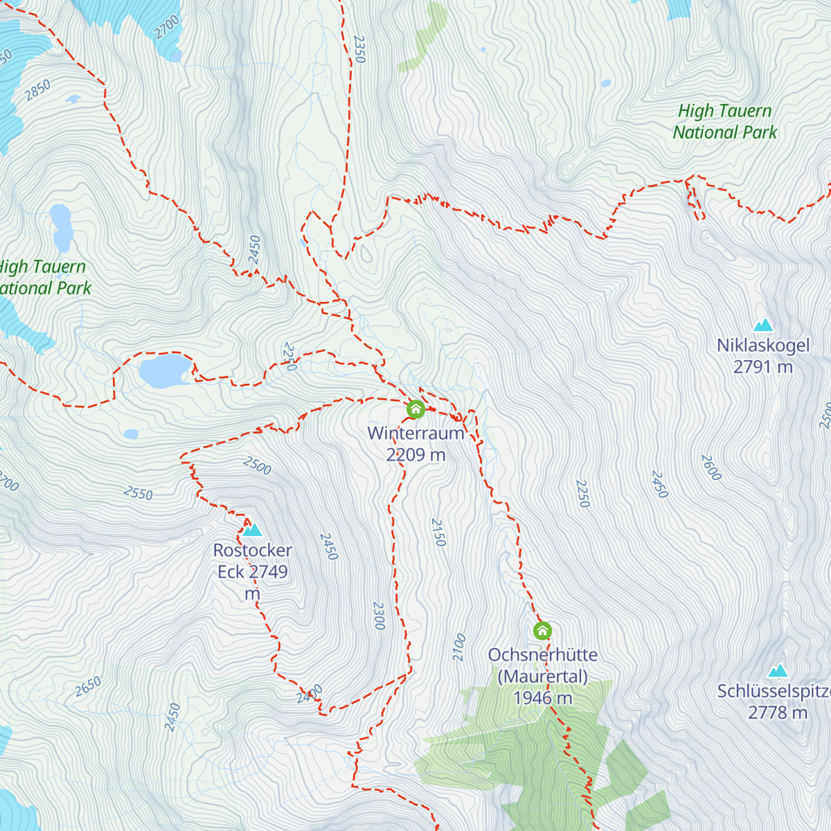 Essener-Rostocker Hütte map
