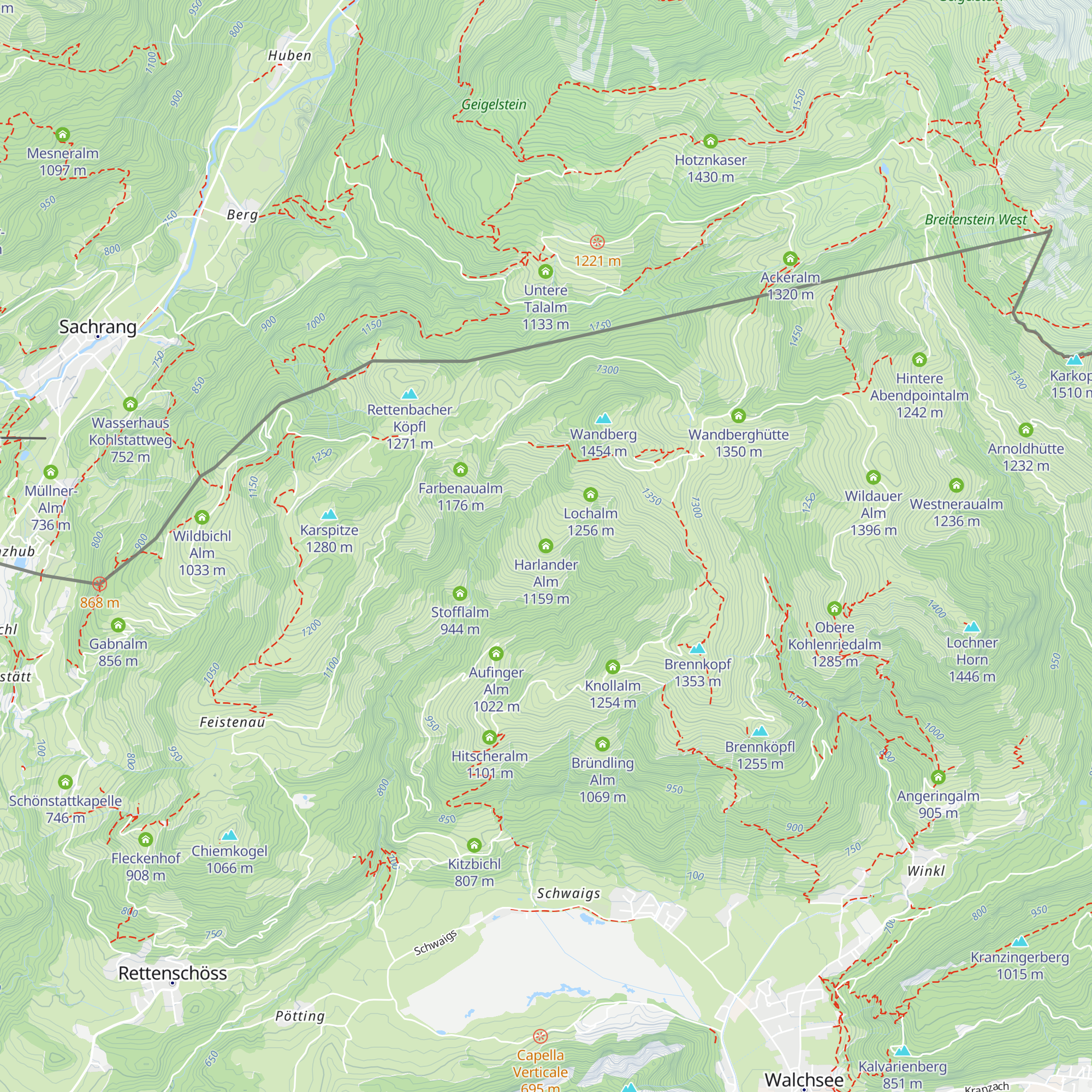 Harlander Alm map
