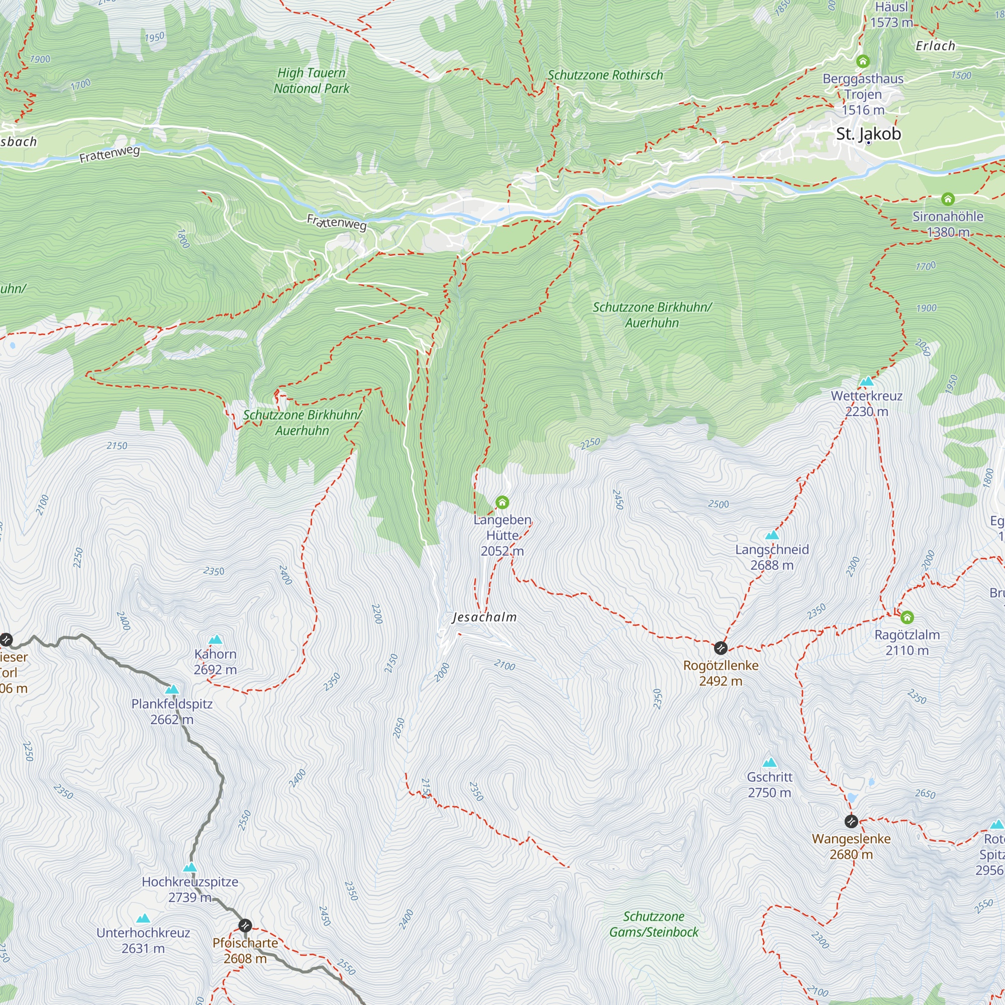 Langeben Hütte map