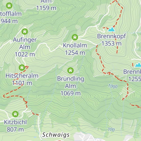 Map of Bründling Alm