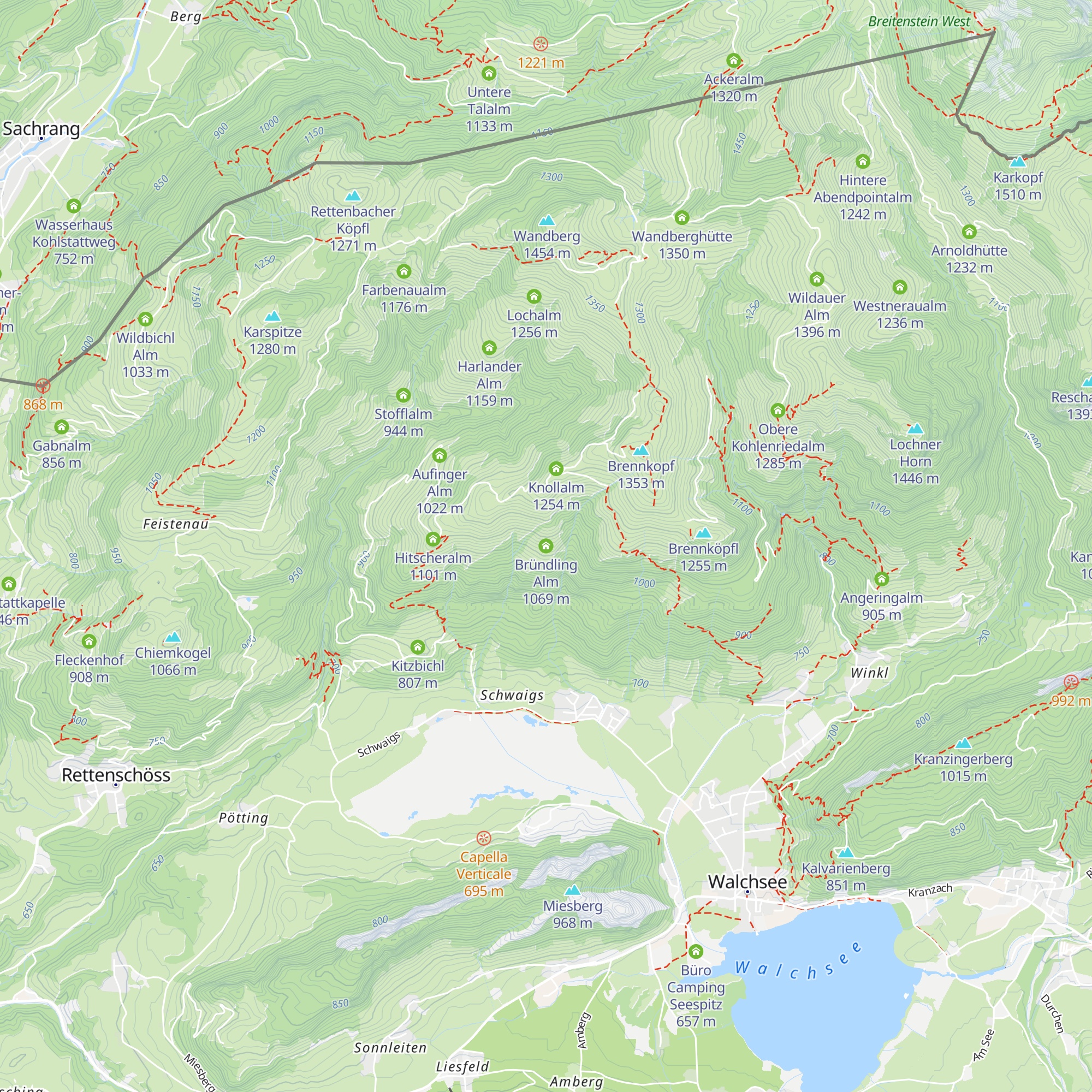 Bründling Alm map