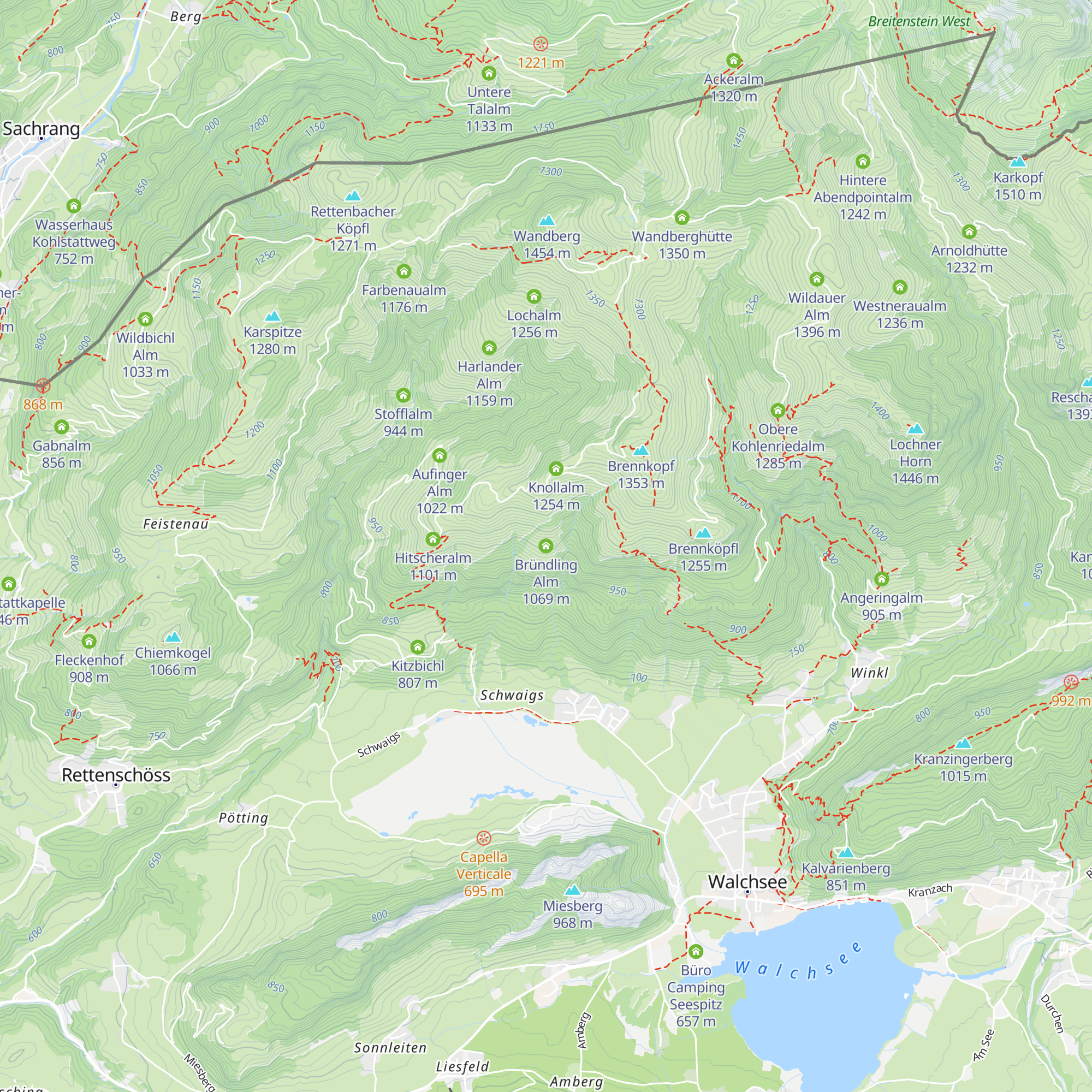 Bründling Alm map
