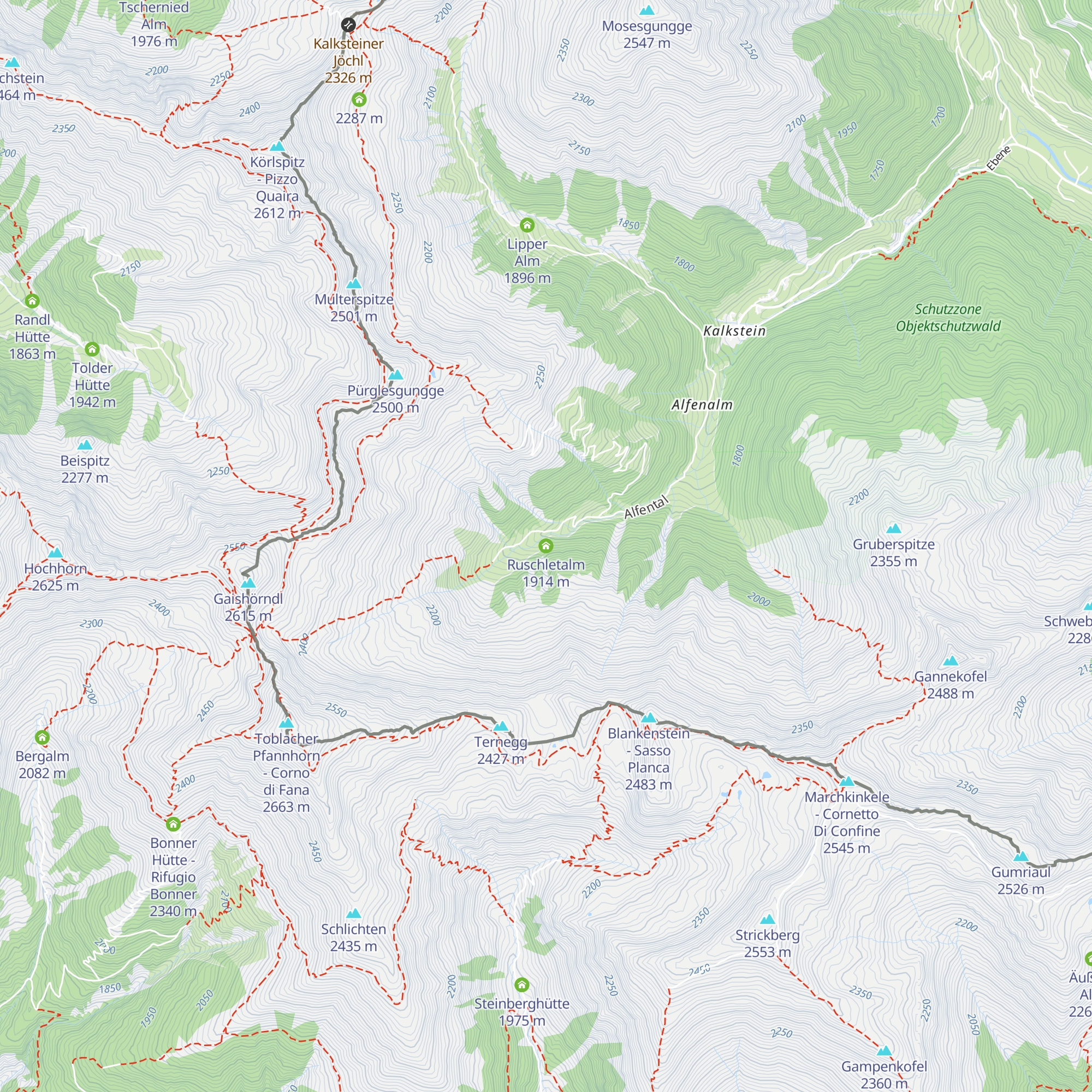 Ruschletalm map