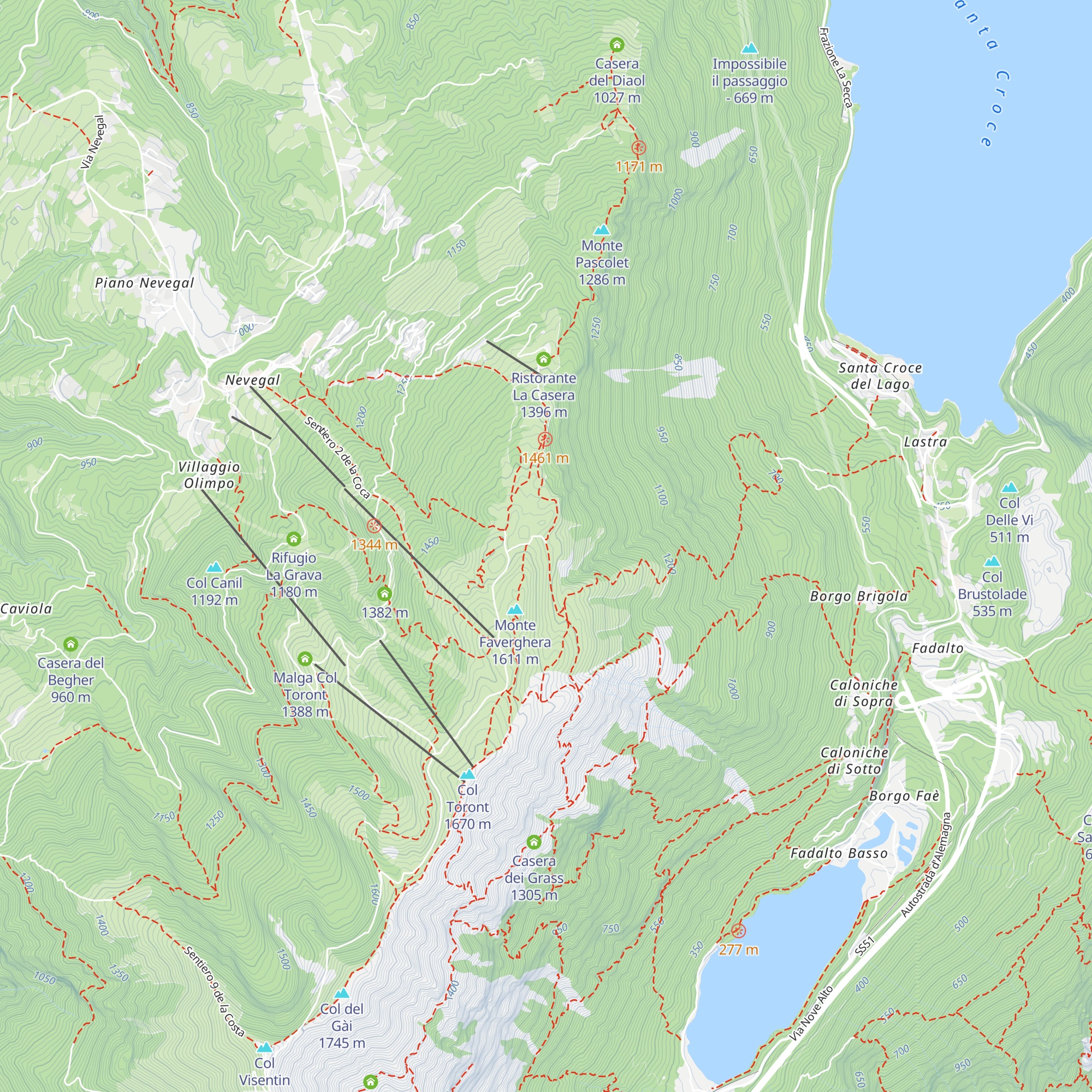 Casera Favergheretta map
