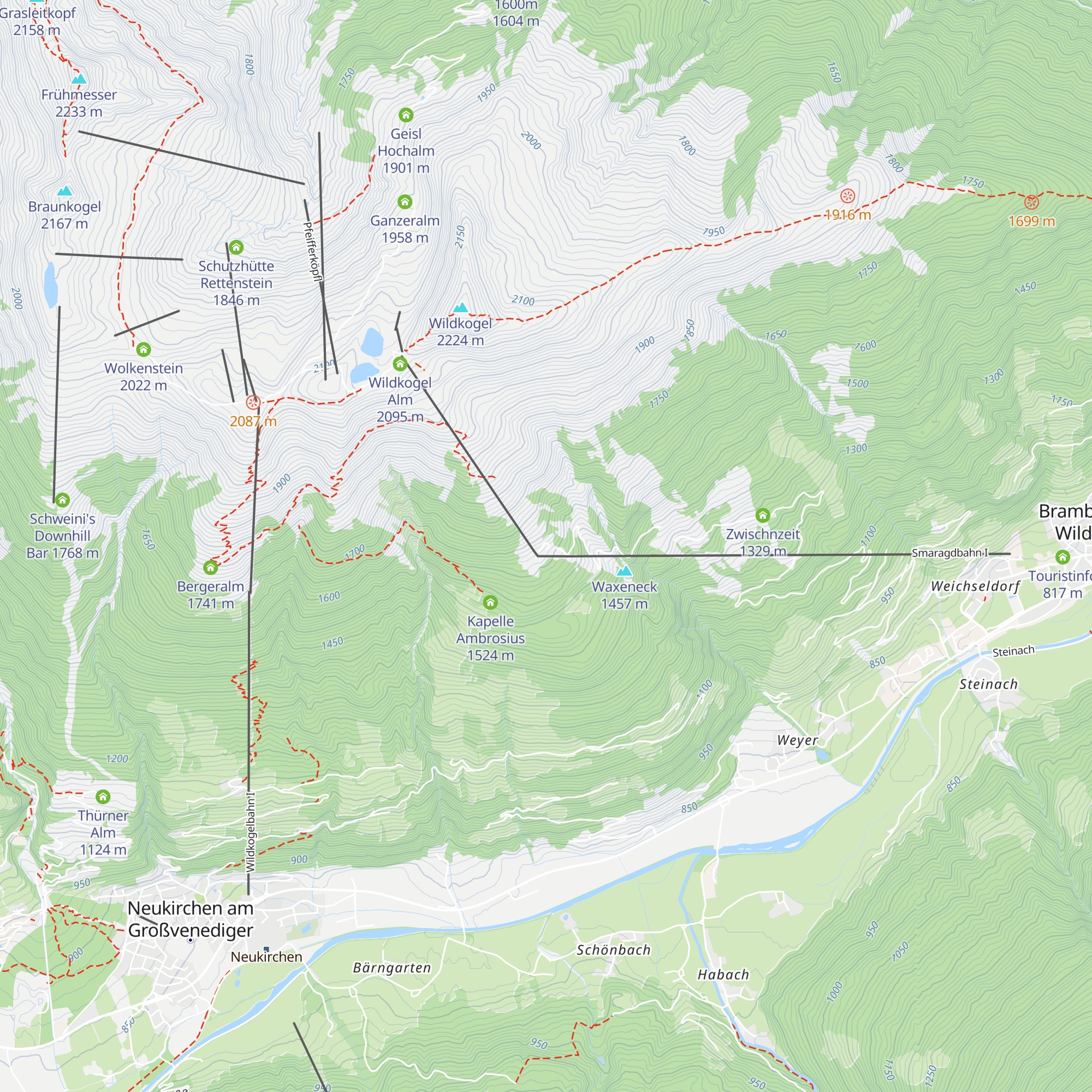Vierlauchenhuette map