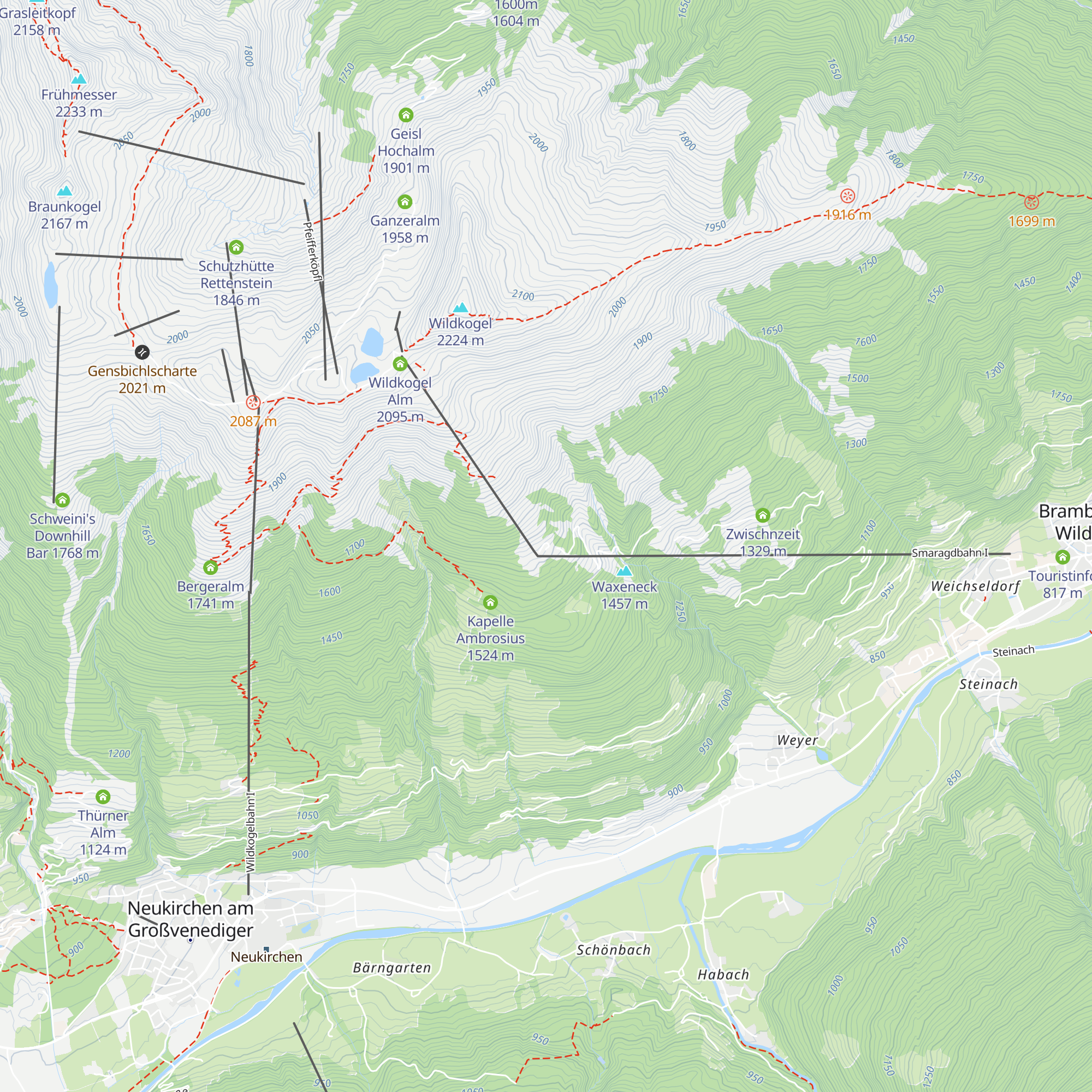 Vierlauchenhuette map