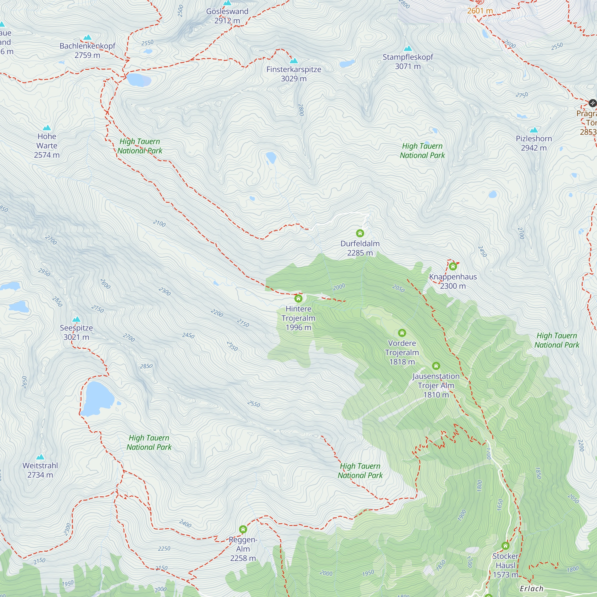Hintere Trojeralm map